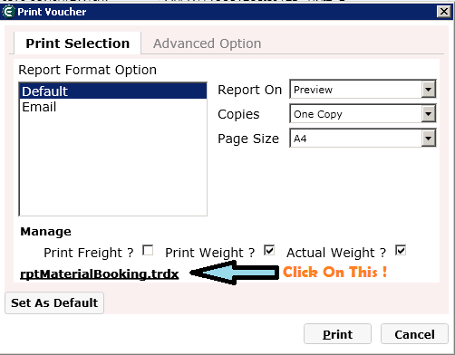 Download print file link